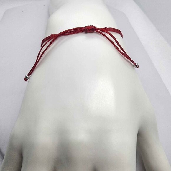 NEW Sterling Silver 925 Round Design With Red String Bracelet - Picture 3 of 3